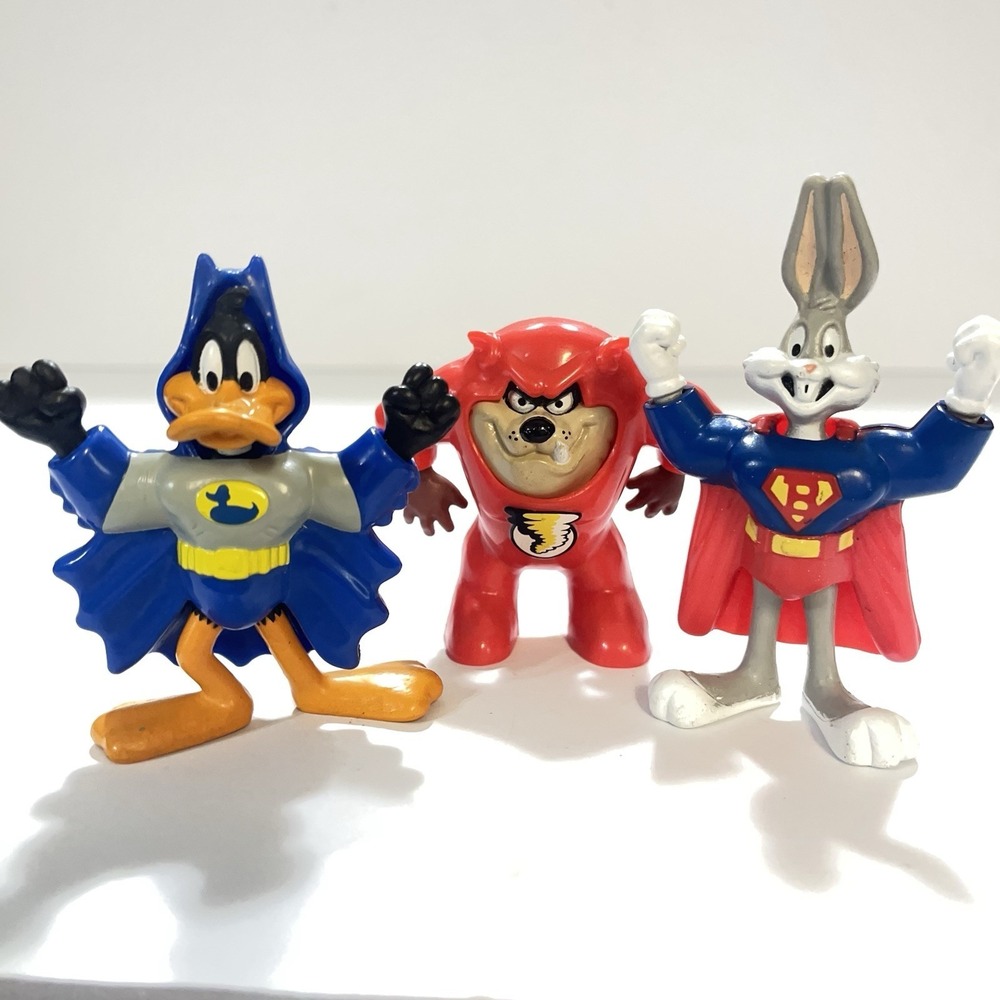 VINTAGE 1991 McDonald's DC Comics LOONEY TUNES Super Heroes Set Of 3